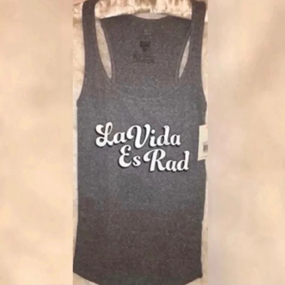 New Junior's XS Billabong Grey "La Vida Es Rad" Tank Top